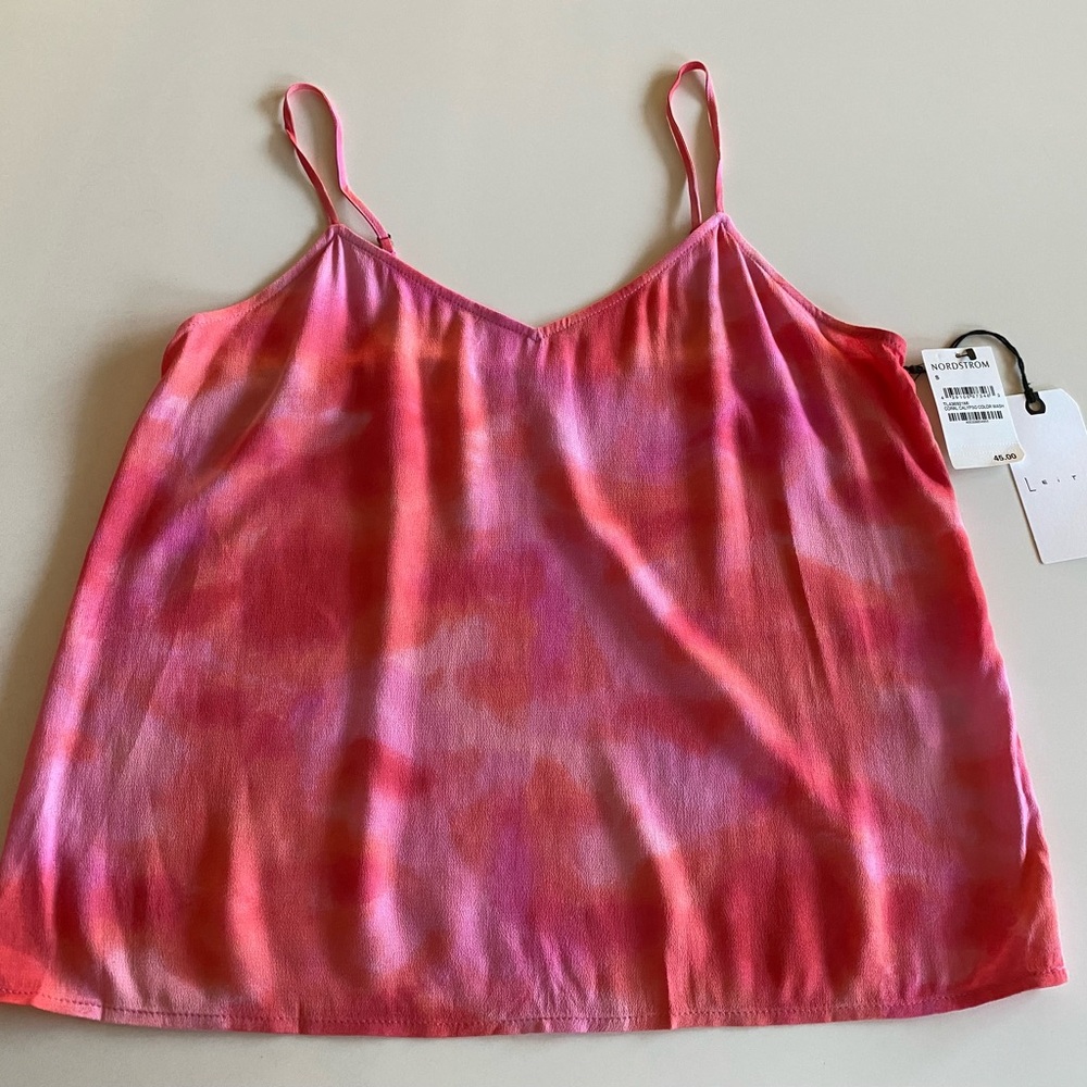 Leith Nordstrom Camisole Tank NWT Small Coral Pink Adjustable Straps Beach Vacay